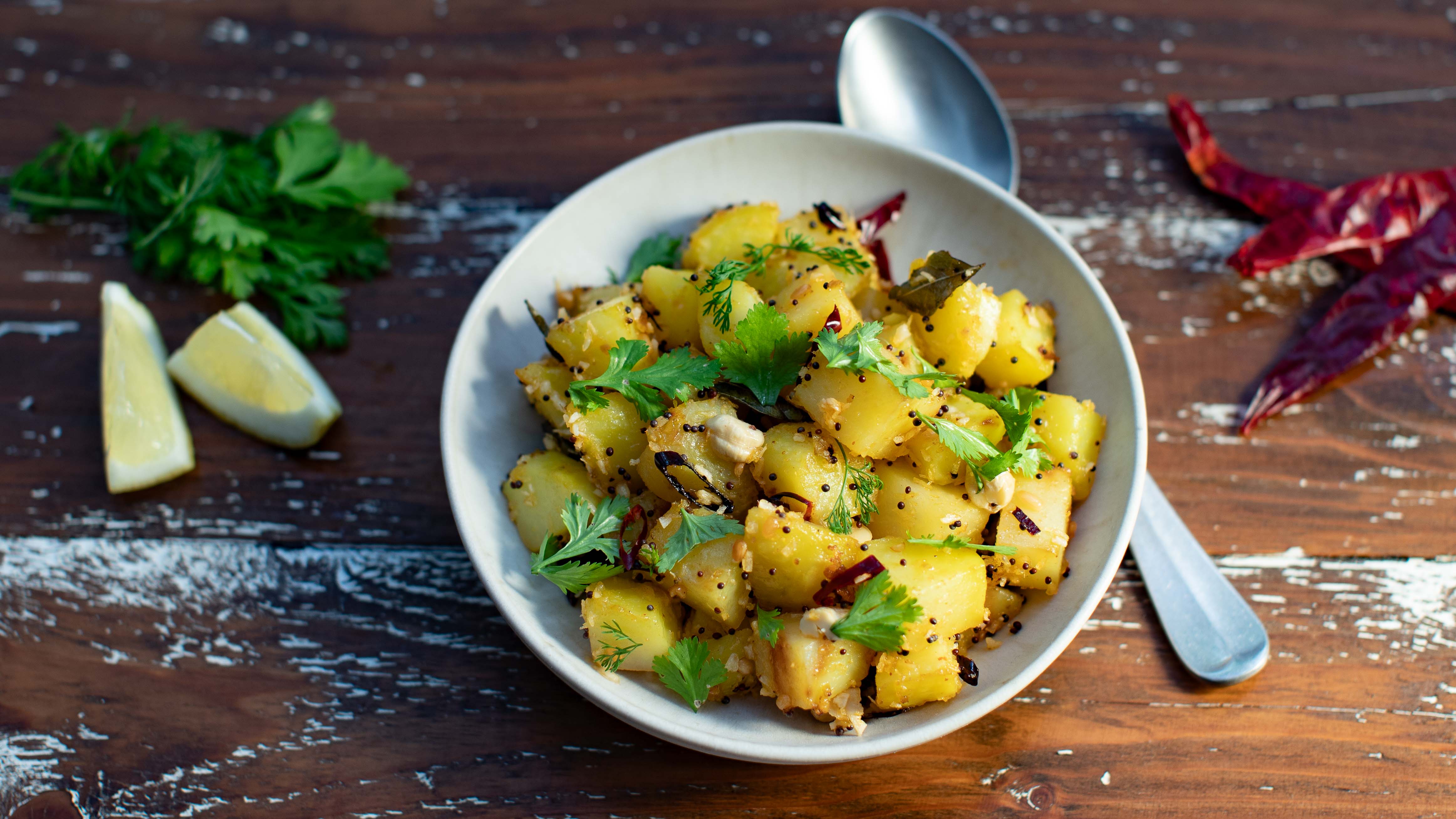 Kartoffel Poriyal aus Südindien