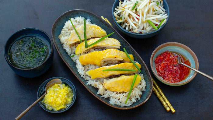 Hainan Chicken Rice - Hähnchen mit Hühnerreis