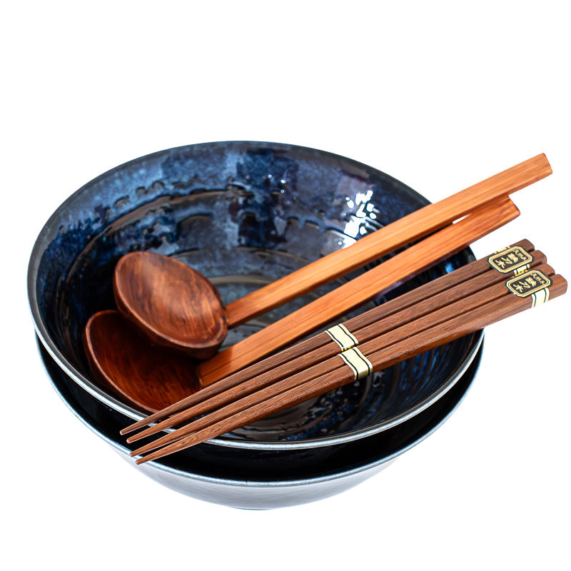 Ramen Bowl Set Uzu 22 cm mit Löffeln und Stäbchen, 6 teilig