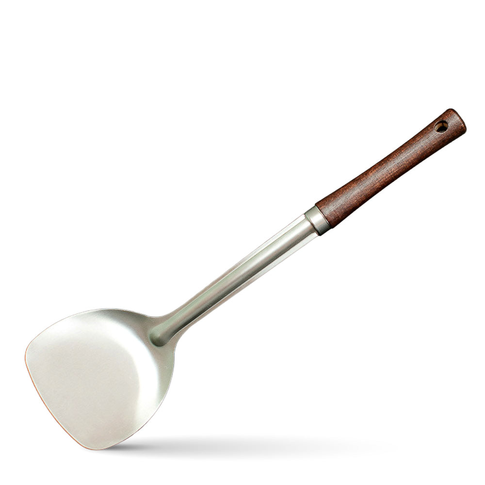 Wok-Tool-Set – Wokwender, Wok-Löffel & Wok-Sieb aus Edelstahl mit Holzgriff