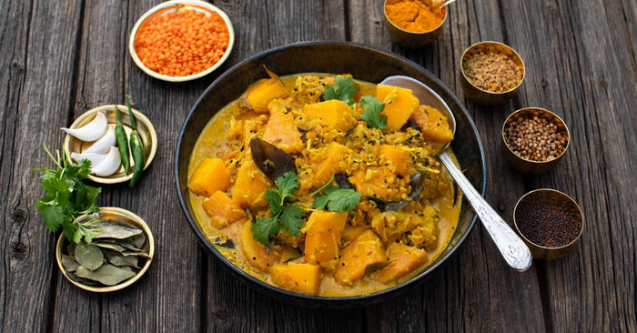 Butternut-Kürbis Curry aus Südindien