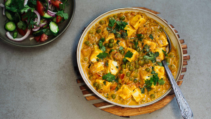 Mattar Paneer Rezept - Curry mit Erbsen und Paneer