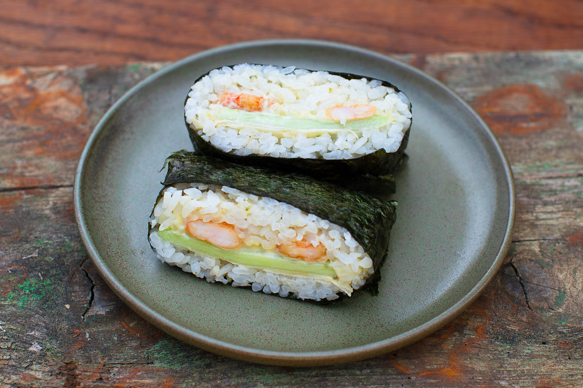 Onigirazu mit Shoyu-Butter-Garnelen
