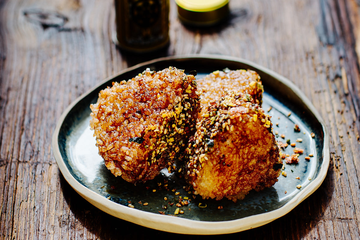 Yaki Onigiri mit Wasabi-Shoyu-Lack