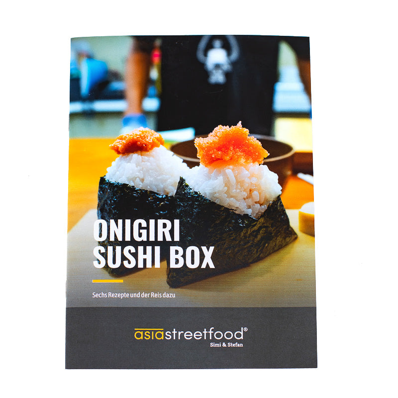 Sushi und Onigiri Rezeptheft gedruckt, 6 Rezepte auf 12 Seiten