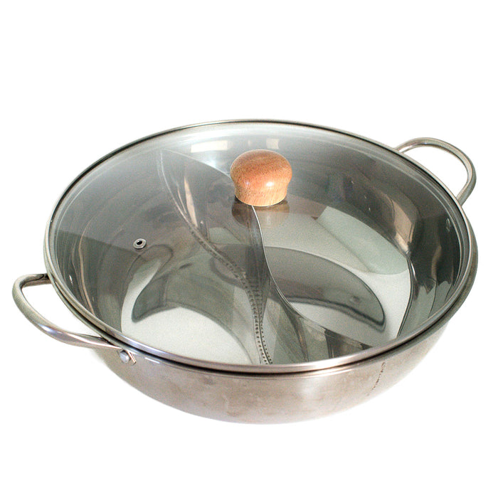 Yin Yang Hot Pot mit Glasdeckel