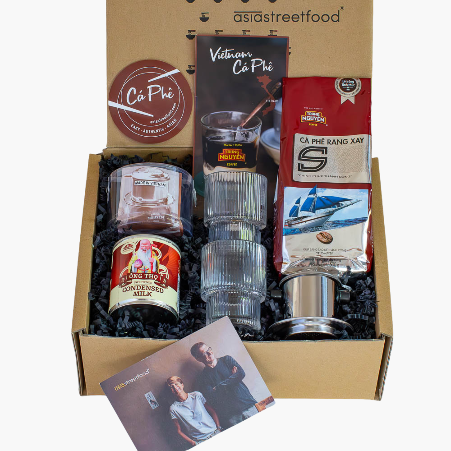 Vietnam Kaffee Box mit Gläsern
