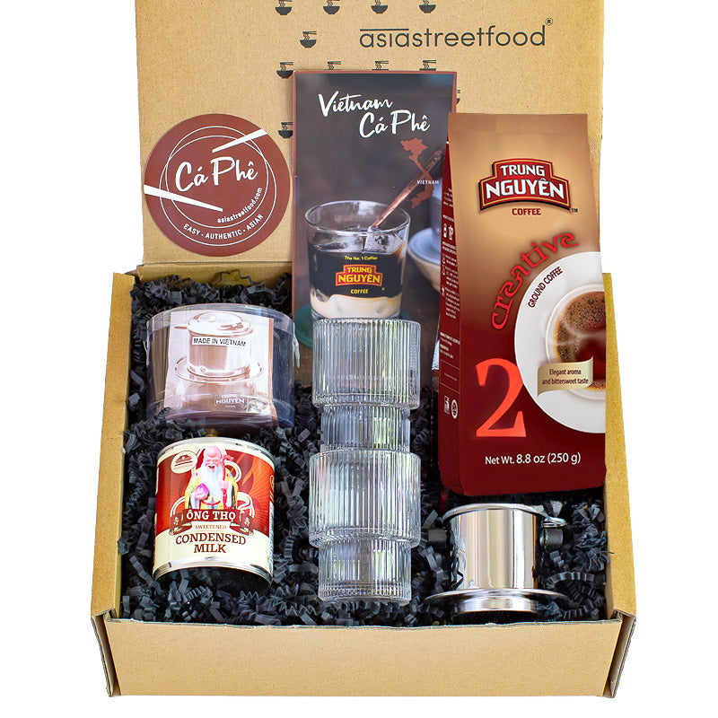 Vietnam Kaffee Box mit Gläsern