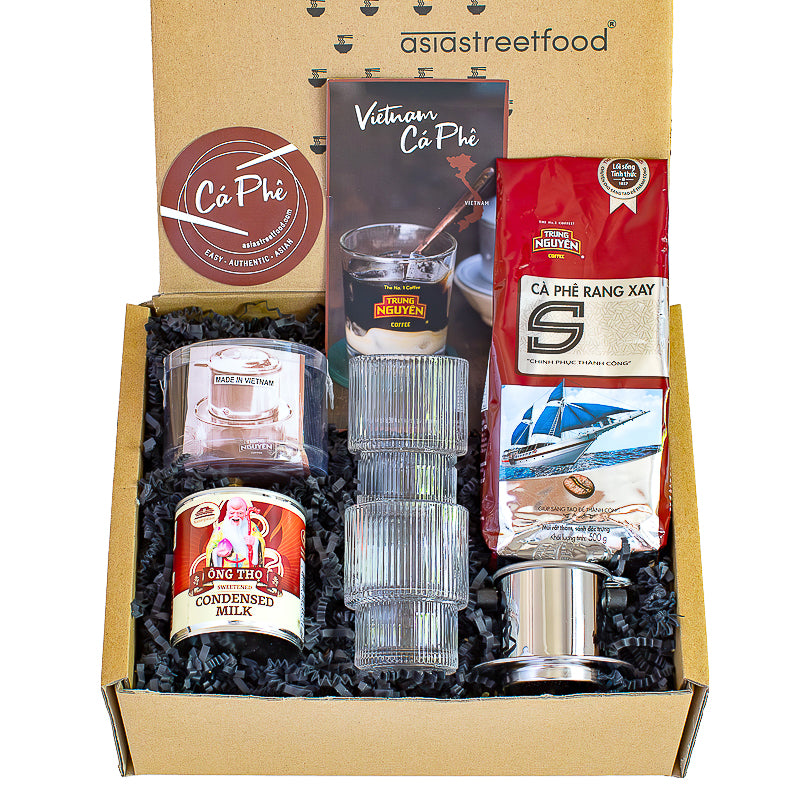 Vietnam Kaffee Box mit Gläsern