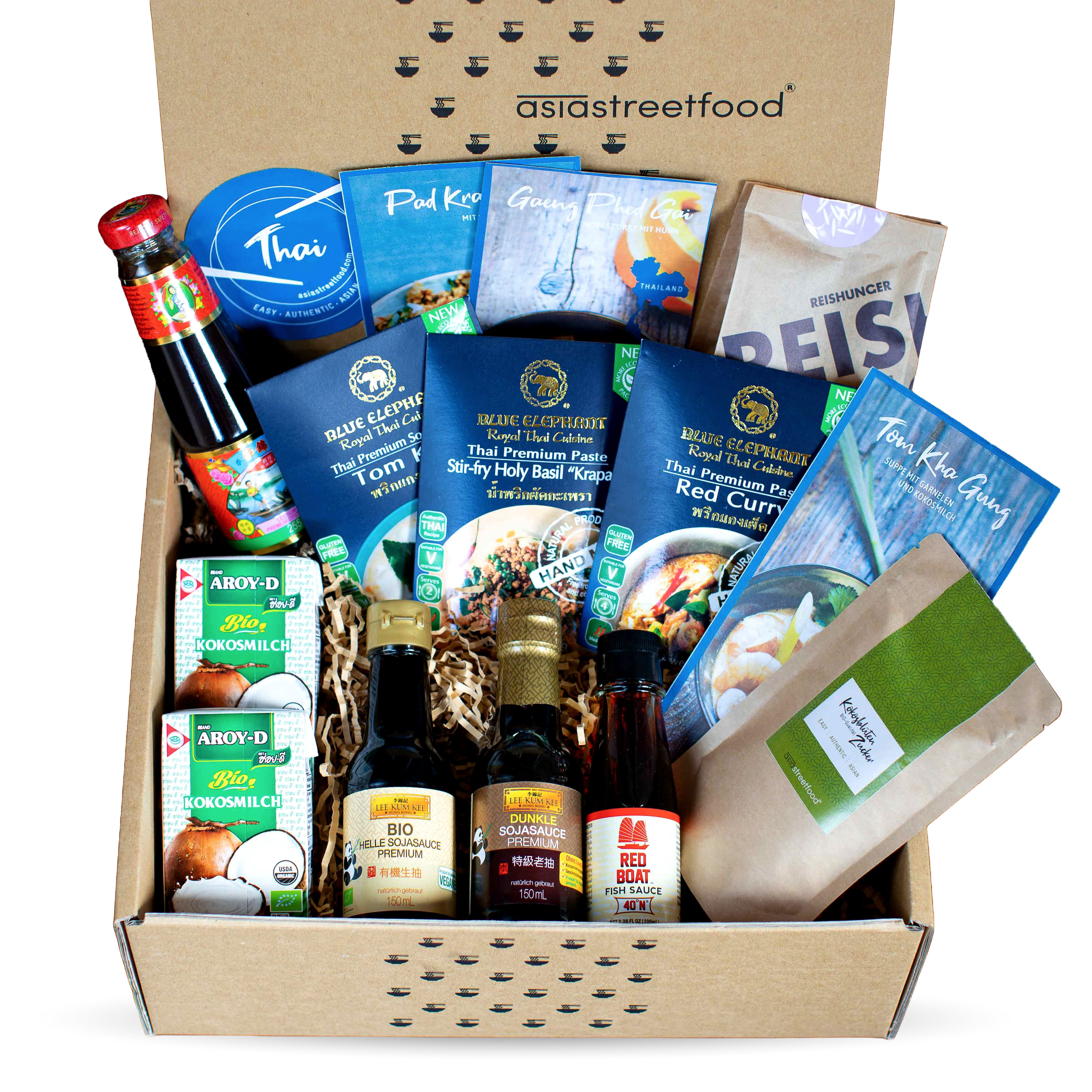 Thai Curry Kochbox - Pad Krapao, Rotes Curry, Tom Ka Gung