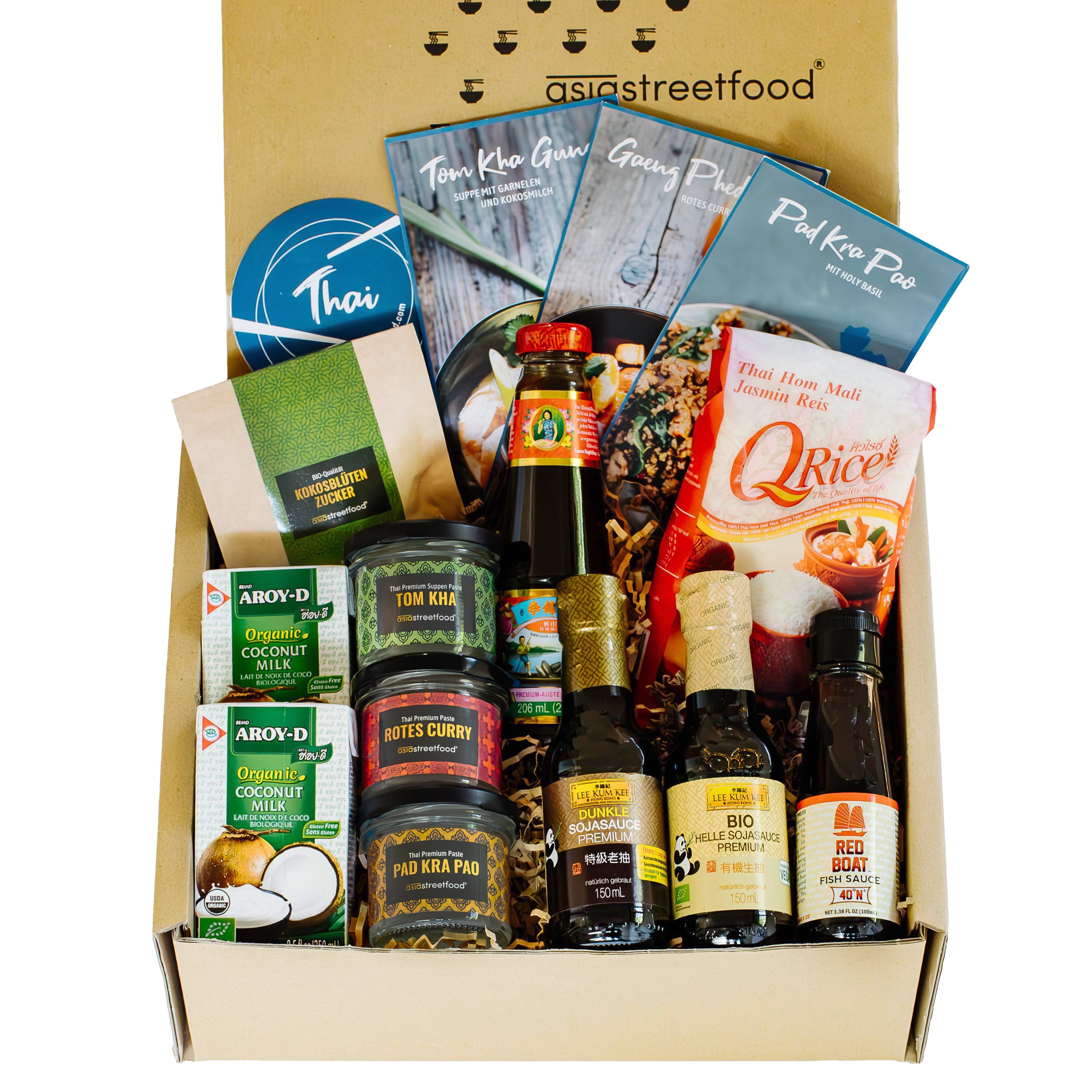 Thai Curry Kochbox - Pad Krapao, Rotes Curry, Tom Ka Gung