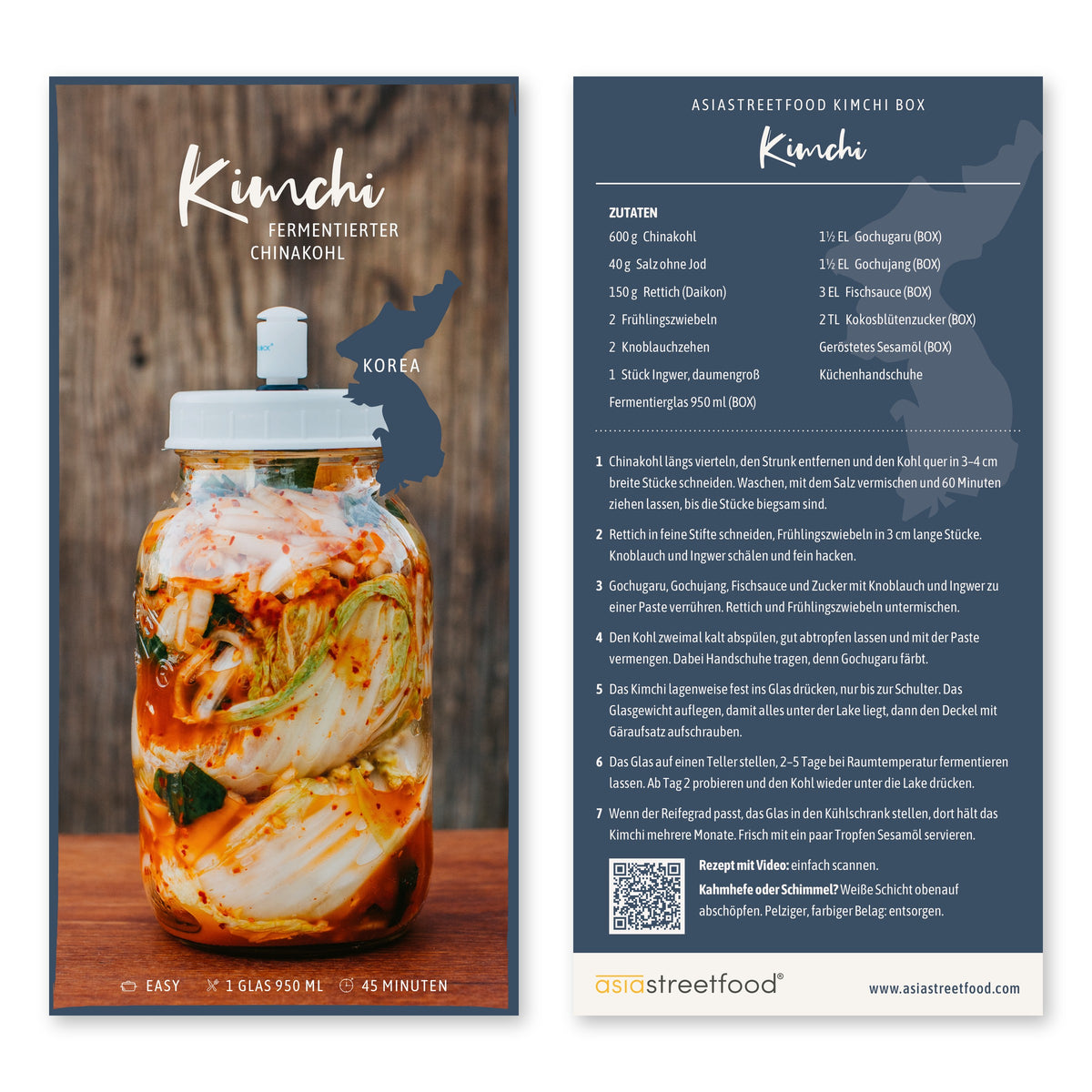 Kimchi Kochbox – Fermentierglas, Zutaten & Rezept